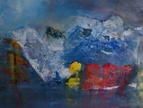 Inside passage, mixed media on board